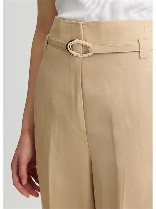 Pantaloni in lino con cintura Liu Jo | CA5288T2983.X0650